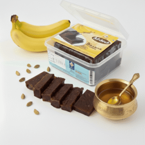 Traditional Nendran Banana Halwa dessert served on a plate