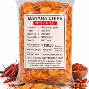 Spicy banana chips made with chilli powder and salt