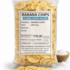 Classic lightly salted banana chips in bowl