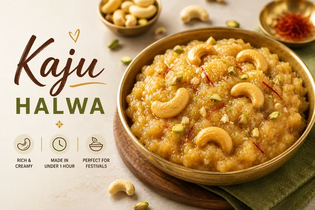 Kaju Halwa Recipe: Rich, Creamy & Melt-in-the-Mouth Indian Dessert